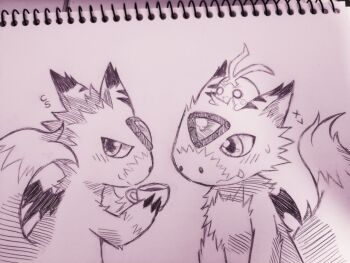 Rule 34 | coffee mug, cup, digicore interface, digimon, digimon (creature), digimon story: cyber sleuth, digital monster x-evolution, dorumon, looking at viewer, mug, sketch, smile, tokomon, tokomon x-antibody, traditional media