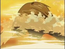 1girl animated blue_one-piece_swimsuit breasts brown_eyes brown_hair mamoru_(sister_princess) one-piece_swimsuit partially_submerged pool poolside short_hair sister_princess smile swimming swimsuit tagme video water