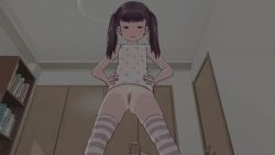 1boy 1girl 3d after_vaginal aftersex age_difference animated atelier_tsubaki bare_arms black_hair blush bottomless brother_and_sister censored clothed_sex cum cum_in_pussy cumdrip erection girl_on_top glasses hair_bobbles hair_ornament hetero incest indoors loli long_hair looking_at_viewer mishima_sachi_(atelier_tsubaki) mosaic_censoring one-piece_tan penis pov pov_crotch pussy sex shirt siblings sleeveless socks sound spread_legs spread_pussy standing striped_clothes striped_thighhighs tan tanline thighhighs tsubaki_juushirou twintails v vaginal video