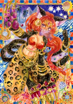 animal_ears bastemon bracelet cat_ears cat_tail digimon digimon_(creature) ga10mura jewelry multiple_tails tail