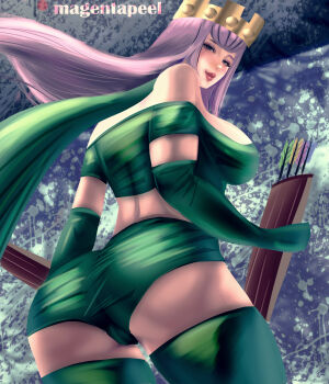 1girl absurdres ass breasts clash_of_clans clash_royale highres huge_ass huge_breasts large_breasts magentapeel mature_female purple_eyes purple_hair
