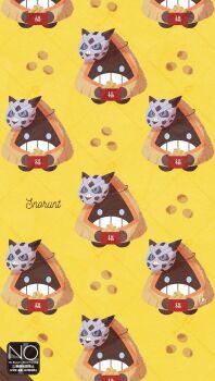 beans blue_eyes character_name commentary_request gen_3_pokemon highres holding mamemaki mask mask_on_head meme_(sleepsheep) nintendo no_humans open_mouth pokemon pokemon_(creature) pokemon_focus setsubun snorunt soybean teeth