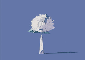 Rule 34 | absurdres, blue background, comiket 107, commentary request, flower, flower focus, flower request, gradient background, highres, invisible floor, mitsubachi (roundbee), no humans, original, shadow, simple background, still life, vase, white flower