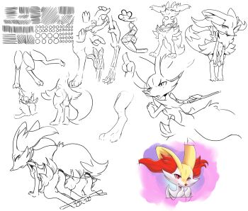 1girl absurdres all_fours animal_ear_fluff animal_ears animal_feet animal_nose animal_pussy anus ass blush body_fur bone braixen canine_pussy cleft_of_venus closed_mouth crossed_arms fang female_focus fox_ears fox_girl fox_tail from_behind full_body furry furry_female gen_6_pokemon half-closed_eyes hand_to_own_mouth hand_up hands_on_own_knees happy highres holding holding_stick leaning_forward looking_at_viewer looking_back multiple_views navel neck_fur nintendo nose_blush partially_colored pokemon pokemon_(creature) pussy red_eyes sketch smile snout sparkle standing stick stoic5 tail two-tone_fur uncensored white_fur x-ray yellow_fur