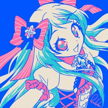 1girl chaos_marie_(grimms_notes) grimms_notes highres kirikuxxx open_mouth outstretched_arms smile solo upper_body