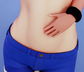 1girl 3d female_focus incest loli navel other_focus shiro_orochi sister solo tan tanline