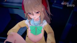 1boy 1girl 3d animated asymmetrical_legwear audible_speech bandaid bandaid_on_knee bandaid_on_leg black_socks black_thighhighs blue_eyes blush breasts breasts_out brown_hair clothed_female_nude_male clothes_lift cum cum_in_pussy cum_overflow english_audio english_text eros_(erosenro) fingernails flat_chest functionally_nude hair_ornament hair_ribbon heart heart_hair_ornament hetero indie_virtual_youtuber indoors computer_keyboard koikatsu_(medium) loli long_hair long_sleeves looking_at_viewer looping_animation lying mismatched_legwear neuro-sama nipples no_panties nude on_back open_clothes penis pov pov_crotch pov_hands pubic_hair pussy red_ribbon ribbon sailor_collar sex small_breasts socks solo_focus sound spread_legs subtitled tagme thighhighs twintails vaginal video virtual_youtuber