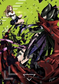 Rule 34 | 2girls, bancholilimon, banchou, coat, coat on shoulders, delinquent, digimon, multiple girls, ribbon, skirt, tachikawa mimi