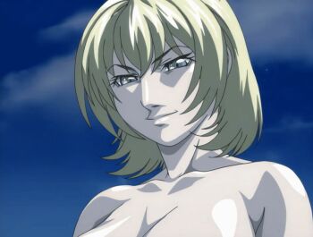 00s 1futa 2005 american animated animated_gif bible_black bible_black_new_testament blonde_hair blue_eyes breasts female_focus futanari jody_crowley large_breasts night nude shin_bible_black short_hair smirk tagme talking