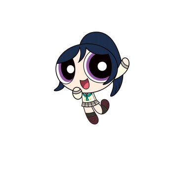 Rule 34 | 1girl, arm up, black socks, blue hair, brown shoes, chibi, chibi only, full body, game asset, green neckerchief, grey sailor collar, grey skirt, long sleeves, looking at viewer, love live!, love live! school idol festival, love live! sunshine!!, matsuura kanan, miniskirt, neckerchief, official art, open mouth, parody, pleated skirt, ponytail, powerpuff girls, powerpuff girls (style), purple eyes, sailor collar, sailor shirt, school uniform, shirt, shoes, simple background, skirt, smile, socks, solo, style parody, tachi-e, third-party source, transparent background, uranohoshi school uniform, white shirt, winter uniform