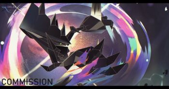 artist_name blurry claws commentary commission gen_7_pokemon legendary_pokemon letterboxed necrozma nintendo no_humans orlek pokemon pokemon_(creature) pokemon_focus solo swiping