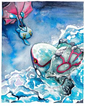 Rule 34 | 2others, absurdres, beach, black eyes, commentary request, gen 3 pokemon, gen 4 pokemon, highres, holding, holding umbrella, ivasama kaeru, kyogre, legendary pokemon, looking at another, manaphy, multiple others, mythical pokemon, nintendo, no humans, ocean, pokemon, pokemon (creature), red umbrella, umbrella, waves, yellow eyes