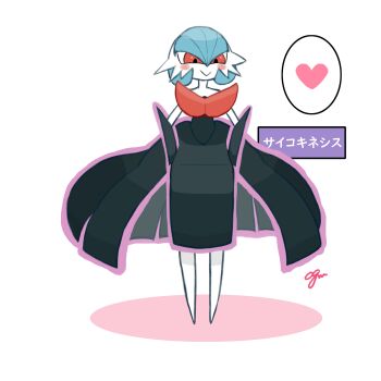 1girl :&gt; alternate_color artist_name black_dress black_gloves blue_hair blush blush_stickers bob_cut closed_mouth clothes_lift colored_skin dress dress_lift elbow_gloves female_focus full_body gardevoir gen_3_pokemon gloves hair_between_eyes happy heart highres japanese_text large_variant_set lifting_own_clothes long_dress looking_afar mega_gardevoir mega_pokemon nintendo no_feet ogm53 outline pink_outline pokemon pokemon_(creature) red_eyes shiny_pokemon short_hair signature simple_background smile solo speech_bubble spoken_heart standing strapless strapless_dress telekinesis translated variant_set white_background white_skin