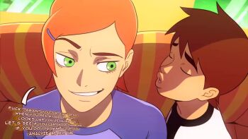 1boy 1girl aluryva animated ass ben_10 ben_tennyson bottomless bouncing_ass brown_hair buttjob cousins cum cum_on_ass cum_on_body d-art ejaculation erection evilzorak green_eyes gwen_tennyson hair_ornament hairclip hetero huge_ass incest kyojiri_loli loli merurava opennsfwsp orange_hair pants penis rubbing shirt shota sound tagme thick_thighs thighs third-party_edit video