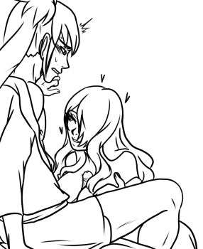 1boy 1girl breasts breasts_squeezed_together camilla_(fire_emblem) chignon cleavage clothed_male_nude_female clysmian fire_emblem fire_emblem_fates hair_over_one_eye heart large_breasts long_hair nintendo nude older_female_and_younger_female one_eye_covered paizuri penis seductive_gaze simple_background sketch takumi_(fire_emblem) wavy_hair