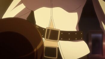 Rule 34 | 1girl, animated, animated gif, belt, bent over, black hair, breasts, choker, cleavage, collar, hanging breasts, kami nomi zo shiru sekai, katsuragi keima, large breasts, lipstick, makeup, nikaidou yuri, pen, screencap, short hair, teacher