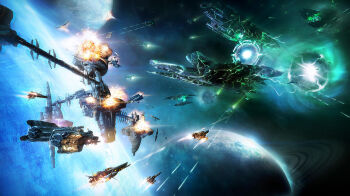 3d action afterburner alien attack battle commentary debris destruction electricity energy engine engineering_frigate_(star_conflict) epic explosion federation_(star_conflict) fire firing fleet flying frigate glowing interceptor_(star_conflict) jet_engine machinery military military_vehicle no_humans osprey_(star_conflict) outdoors planet portal_(object) realistic science_fiction ship space space_ship space_station spacecraft spaceship star_conflict starfighter thrusters togman-studio projectile_trail vehicle_focus warship watercraft