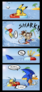 bikini comic diddy_kong gen_1_pokemon highres ice_climber ice_climbers kid_icarus monkey nana_(ice_climber) nintendo pikachu pit_(kid_icarus) pokemon pokemon_(creature) popo_(ice_climber) sonic_(series) sonic_the_hedgehog super_smash_bros. swimsuit