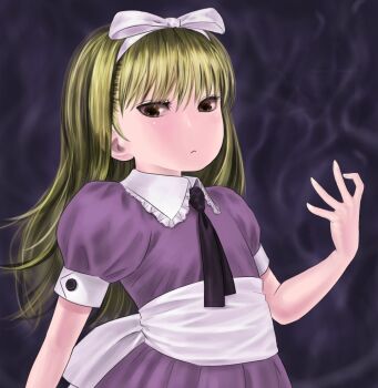 Rule 34 | 10s, 1girl, ald, alice (megami tensei), atlus, blonde hair, darkness, devil summoner (series), devil survivor (series), devil survivor 2, dress, female focus, hair ribbon, hairband, long hair, megami tensei, persona, ribbon, shin megami tensei, solo, yellow eyes