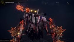 1girl 3d animal_ears animated black_hair breasts cat_ears cleavage fire japanese_clothes kasha_(nioh) large_breasts long_hair nioh nioh_2 tagme video yellow_eyes