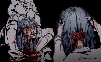 2girls artist_name ascot bang_dream! bang_dream!_it's_mygo!!!!! black_background black_ribbon bleeding blood blood_from_mouth blood_in_hair blood_on_clothes blood_on_face blood_on_hands blue_hair chinese_commentary clothes_pull clothing_cutout commentary_request doloris_(bang_dream!) empty_eyes erection ero_guro fellatio female_pubic_hair futa_with_female futanari futanari_pov guro hair_ribbon highres holding holding_detached_head invisible_chair irrumatio kneehighs legwear_garter long_hair misumi_uika multiple_girls multiple_views nosebleed oral pants pants_pull partially_colored penis pov pov_breasts pov_hands protected_link pubic_hair ribbon rolling_eyes severed_head shin_strap shoulder_cutout simple_background sitting sketch skull_fucking socks spread_legs togawa_sakiko twitter_username two_side_up uncensored yellow_eyes yukikuma_(yukikuma_018)