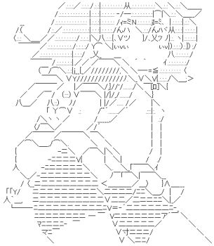 1girl arms_behind_back ascii_art bike_shorts bike_shorts_under_skirt expressionless gloves legs looking_at_viewer monochrome saru_getchu sayaka_(saru_getchu) skirt solo sony thighs twintails