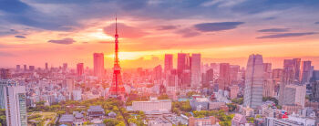 absurdres architecture building city cityscape cloud cloudy_sky commentary_request east_asian_architecture gradient_sky highres leetius multicolored_clouds no_humans original outdoors photorealistic real_world_location realistic scenery sky skyline skyscraper sunset tokyo_(city) tokyo_tower