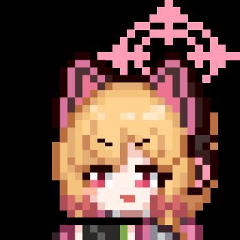 1girl :t animal_ear_headphones animal_ears animated animated_gif blonde_hair blue_archive blue_necktie bow cat_ear_headphones cat_ears chinese_commentary commentary fake_animal_ears hair_bow halo handheld_game_console headphones holding holding_handheld_game_console jacket looping_animation low-tied_sidelocks lowres momoi_(blue_archive) necktie o_o open_mouth parted_bangs pink_eyes pink_halo pink_jacket pixel_art playing_games portrait red_bow school_uniform shaded_face shaking_head shirt short_hair sidelocks simple_background solo sy_(isy5100) transparent_background v-shaped_eyebrows white_shirt