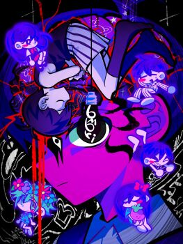 >_< 2girls 5boys :d antenna_hair aubrey_(headspace)_(omori) aubrey_(omori) barefoot basil_(headspace)_(omori) basil_(omori) black_hair black_shorts black_socks black_sweater_vest black_tank_top blue_overalls blush bow bright_pupils chibi closed_eyes closed_mouth collared_shirt colored_skin commentary_request copyright_name dual_persona flower flower_wreath green_eyes green_hair grin hair_bow haiyang_shengwu head_wreath hero_(headspace)_(omori) hero_(omori) highres holding holding_stuffed_toy kel_(headspace)_(omori) kel_(omori) long_hair looking_at_viewer mari_(headspace)_(omori) mari_(omori) mr._plantegg_(omori) multicolored_shorts multiple_boys multiple_girls neckerchief omori omori_(omori) open_mouth overall_shorts overalls pink_bow pleated_skirt purple_eyes purple_hair purple_shoes red_neckerchief red_skirt shirt shoes short_hair short_sleeves shorts skirt smile socks something_(omori) striped_clothes striped_shorts stuffed_animal stuffed_eggplant stuffed_toy sunny_(omori) sweater_vest tank_top teeth two-tone_shorts vertical-striped_clothes vertical-striped_shorts white_pupils white_shorts white_skin white_socks xd