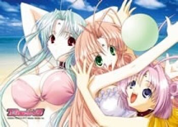 00s 3girls ball beach china_(dears) china_dress chinese_clothes day dears dress long_hair lowres miu miu_(dears) miu_dears multiple_girls peach-pit ren_(dears) ren_dears ren_ren_ren_nagusaran_rensia_ruroonren_nakura swimsuit