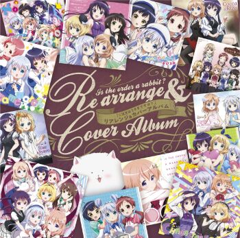 6+girls :d :o ;d age_difference album_cover alternate_costume angora_rabbit animal_ears aoyama_blue_mountain blonde_hair blue_eyes blue_hair blush bow bowtie brown_hair child copyright_name cover cup dress english_text everyone fake_animal_ears fleur_de_lapin_uniform flower gochuumon_wa_usagi_desu_ka? green_eyes hair_ornament hairband hairclip hat highres holding holding_hands hoto_cocoa hoto_cocoa's_school_uniform jouga_maya kafuu_chino kafuu_chino's_school_uniform kirima_syaro long_hair looking_at_viewer multiple_girls natsu_megumi official_art one_eye_closed open_mouth orange_hair purple_eyes purple_hair rabbit rabbit_house_uniform red_eyes red_hair school_uniform shirt short_hair siblings skirt smile teacup tedeza_rize tedeza_rize's_school_uniform tippy_(gochiusa) twintails ujimatsu_chiya v vest waitress x_hair_ornament