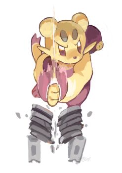 absurdres breaking brown_eyes chop cinder_block commentary_request dido_(di_do_di_do) gen_5_pokemon highres mienfoo motion_blur nintendo partial_commentary pokemon pokemon_(creature) pokemon_focus simple_background solo tameshiwari white_background