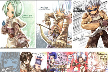 Rule 34 | 2002, 6+boys, 6+girls, acolyte (ragnarok online), aira129, animal ears, archer (ragnarok online), arrow (projectile), blonde hair, blue eyes, bow (weapon), brown gloves, brown jacket, brown shirt, capelet, character name, closed mouth, commentary request, compilation, copyright name, dagger, fake animal ears, glasses, gloves, holding, holding bow (weapon), holding dagger, holding knife, holding weapon, jacket, knife, long sleeves, looking at viewer, mage (ragnarok online), multiple boys, multiple girls, muneate, oekaki, rabbit ears, ragnarok online, reaching, reaching towards viewer, shirt, short hair, skirt, smile, thief (ragnarok online), upper body, weapon, white capelet, white hair, white skirt