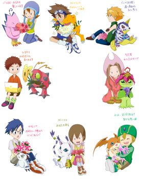 Rule 34 | 3girls, 5boys, agumon, bird, bug, cat, digimon, digimon (creature), gabumon, glasses, gomamon, highres, ishida yamato, izumi koshiro, kido jo, multiple boys, multiple girls, palmon, patamon, piyomon, reptile, tachikawa mimi, tailmon, takaishi takeru, takenouchi sora, tentomon, wings, yagami hikari, yagami taichi