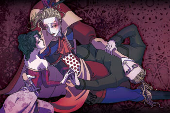 1990s_(style) blonde_hair cefca_palazzo final_fantasy final_fantasy_vi image_sample male_focus neck_hold pixiv_sample resized tagme tina_branford