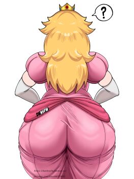 1girl ass danhnsfw huge_ass long_hair mario_(series) nintendo princess_peach super_mario_bros._1