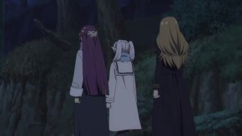 Rule 34 | animated, anime screenshot, elf, fern (sousou no frieren), forest, frieren, genau (sousou no frieren), headpat, long hair, methode (sousou no frieren), nature, night, pointy ears, serie (sousou no frieren), sousou no frieren, tagme, video