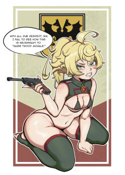 bikini breasts gun highres mr_mann mrrmann1 swimsuit tagme tanya_degurechaff weapon youjo_senki