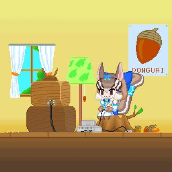 Rule 34 | animal costume, animal ears, brown eyes, brown hair, daisantw, kemono friends, kemono friends v project, multicolored hair, short hair, siberian chipmunk (kemono friends), virtual youtuber