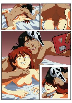 1boy 1girl age_difference amondetauro breasts comic hetero kaji_ryouji neon_genesis_evangelion nude sex souryuu_asuka_langley
