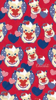 Rule 34 | apron, character name, checkered apron, checkered clothes, cherry, closed mouth, food, fruit, gen 1 pokemon, heart, highres, holding, looking at viewer, meme (sleepsheep), nintendo, no humans, pikachu, pokemon, pokemon (creature), pokemon focus, smile, whipped cream