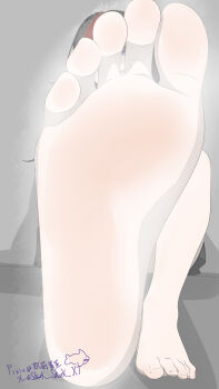 1girl absurdres barefoot black_hair feet highres long_hair multicolored_hair original pov shark_shark_xt soles steam streaked_hair toes