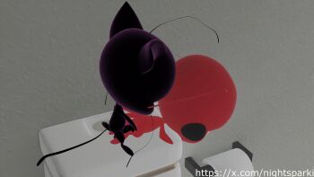 3d animal_ears animated animated_gif bad_source cat cat_ears cat_tail highres kwami miraculous_ladybug plagg_(miraculous_ladybug) tail tikki tikki_(miraculous_ladybug)