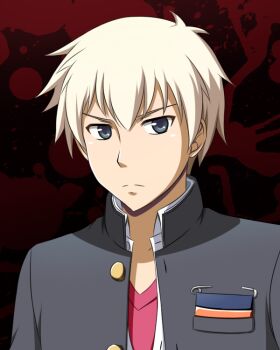 Rule 34 | 1boy, adricarra, adricarra22, blazer, buttons, corpse party, grey eyes, jacket, kishinuma yoshiki, looking at viewer, male focus, short hair, solo, white hair