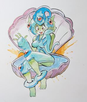 albertov digimon digimon_(creature) fins frog_girl head_fins helmet monster_girl ranamon