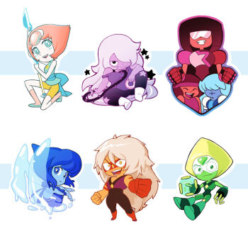 6+girls amethyst_(steven_universe) bad_tag barlee blue_skin charm_(object) chibi colored_skin garnet_(steven_universe) green_skin helmet hydrokinesis jasper_(steven_universe) lapis_lazuli_(steven_universe) liquid_wings long_hair multiple_boys multiple_girls open_mouth pearl_(steven_universe) peridot_(steven_universe) purple_skin ruby_(steven_universe) sapphire_(steven_universe) short_hair smile spoilers steven_universe water weapon wings
