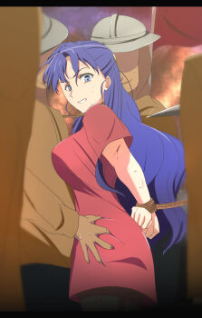 Rule 34 | arms behind back, arms tied behind, bdsm, tear ring saga series: berwick saga, bondage, bound, captured, charlesthegold, grabbing another's ass, groping, highres, imminent rape, larentia (tear ring saga), paid reward available, rope, tear ring saga, tear ring saga series: berwick saga