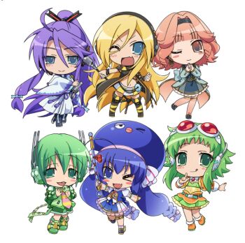 >_o 2boys 4girls :3 :p ;d ahoge aqua_coat arm_warmers belt belt_skirt black_boots black_hairband black_shirt blue_bow blue_dress blue_eyes blue_hair blue_nails blue_shirt blue_shoes blue_skirt blunt_bangs blush blush_stickers boots bow bracelet braid buck_teeth buckle cd center-flap_bangs chibi coat commentary_request crop_top cropped_jacket dress drill_hair drill_sidelocks earrings eel_hat fang finger_to_mouth flapper_shirt flats flower_earrings frilled_dress frilled_skirt frills full_body goggles goggles_on_head gold_thighlet gold_trim green_belt green_eyes green_shirt green_shoes green_shorts green_skirt gumi gumi_(ai_megpoid) hair_bow hairband hand_on_sheath hat hat_ribbon headphones headset hibiki_koto high_ponytail holding holding_microphone holding_microphone_stand holding_staff holding_sword holding_weapon jacket japanese_clothes jewelry kamui_gakupo katana kimono kirinoha lapels lily_(vocaloid) long_sidelocks long_sleeves looking_down low-tied_sidelocks low_twin_braids medium_hair microphone microphone_stand miniskirt multicolored_boots multiple_boys multiple_bracelets multiple_girls multiple_hair_bows nail_polish necktie obi one_eye_closed open_mouth orange_boots orange_jacket orange_skirt otomachi_una otomachi_una_(sugar) overcoat overskirt own_hands_clasped own_hands_together parted_bangs pink_eyes pink_hair pink_necktie pink_thighhighs ponytail puffy_short_sleeves puffy_sleeves purple_hair purple_sash rainbow_print red_goggles revealing_clothes ribbon ryuuto_(vocaloid) sailor_collar samurai sash see-through_clothes see-through_shirt shirt shoe_buckle shoes short_hair short_sleeves shorts sidelocks simple_background skin_fang skirt sleeve_cuffs smile sneakers socks staff standing standing_on_one_leg stomach sword teeth thigh_boots thighhighs thighlet tongue tongue_out twin_braids two-tone_boots two-tone_necktie two-tone_skirt v-shaped_eyebrows very_long_sidelocks vocaloid waist_bow weapon white_background white_kimono white_overskirt white_ribbon white_sailor_collar white_skirt white_sleeves yellow_boots yellow_necktie yellow_shirt yellow_skirt