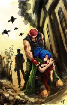 aircraft airplane carrying child_carry clark_still ikari_warriors leona_heidern ralf_jones snk the_king_of_fighters