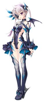 1girl boots breasts corruption dark_exs-tia_cocytus dark_persona demon_wings detached_sleeves earrings eyepatch full_body game_cg grey_hair grey_thighhighs groin hair_ornament high_heels jewelry kamitsurugi_ouka kouyoku_senki_exs-tia_concert large_variant_set leotard long_hair looking_at_viewer non-web_source official_art parted_lips purple_eyes small_breasts solo standing sugahara_touka thigh_boots thighhighs transparent_background twintails variant_set wings